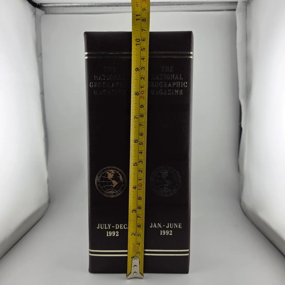 National Geographic Magazine Slipcase Binders 1992 OS Burgundy Good Vintage Set
